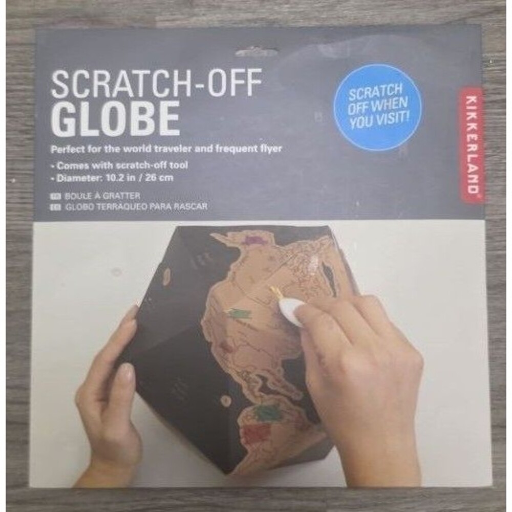 Kikkerland Scratch-Off Globe 10.2" Diameter NIP